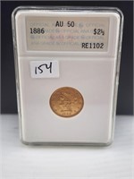1886 $2.50 Liberty Gold ANA AU50