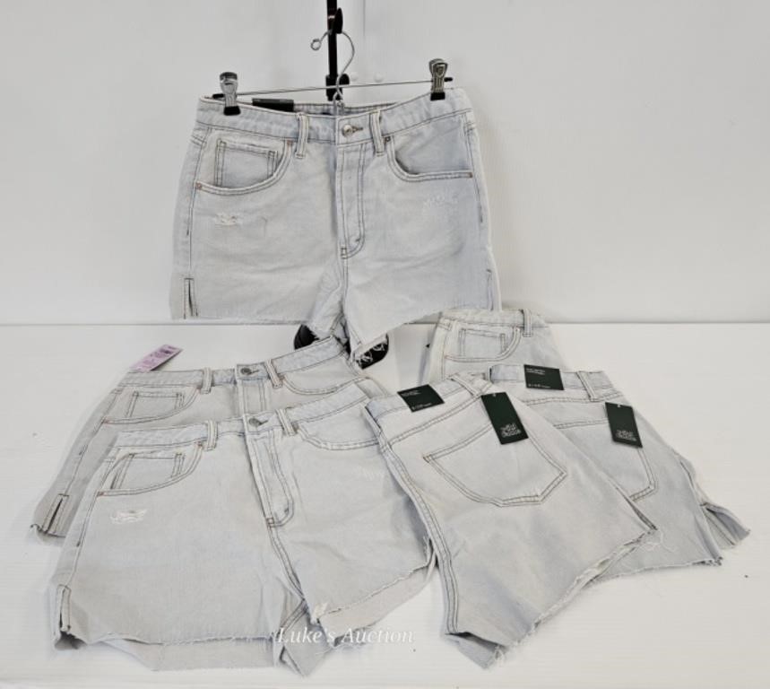 NEW - 6 PR LADIES WILD FABLE DENIM SHORTS-SIZE 8