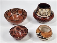 4) PIECES NATIVE AMERICAN POTTERY