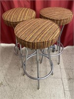 3 upholstered Bar Stools. Approx. 29” tall.