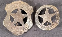 U.S. Marshall & Deputy Badges (2)