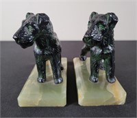 Jade & Cast Iron Schnauzer Bookends (2)