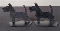 Metal Schnauzer Dog Bookends (2)