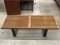 48" x 12" Wooden Bench Metal Base