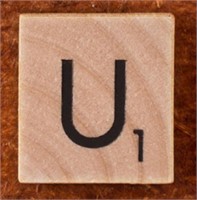 200 Scrabble Tiles - Natural Wood - Letter U