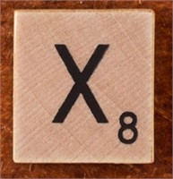 200 Scrabble Tiles - Natural Wood - Letter X