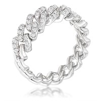 Round Cut.12ct White Sapphire Chain Style Ring