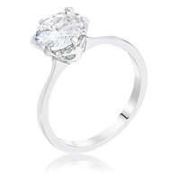 Classic Round 2.00ct White Topaz Solitaire Ring