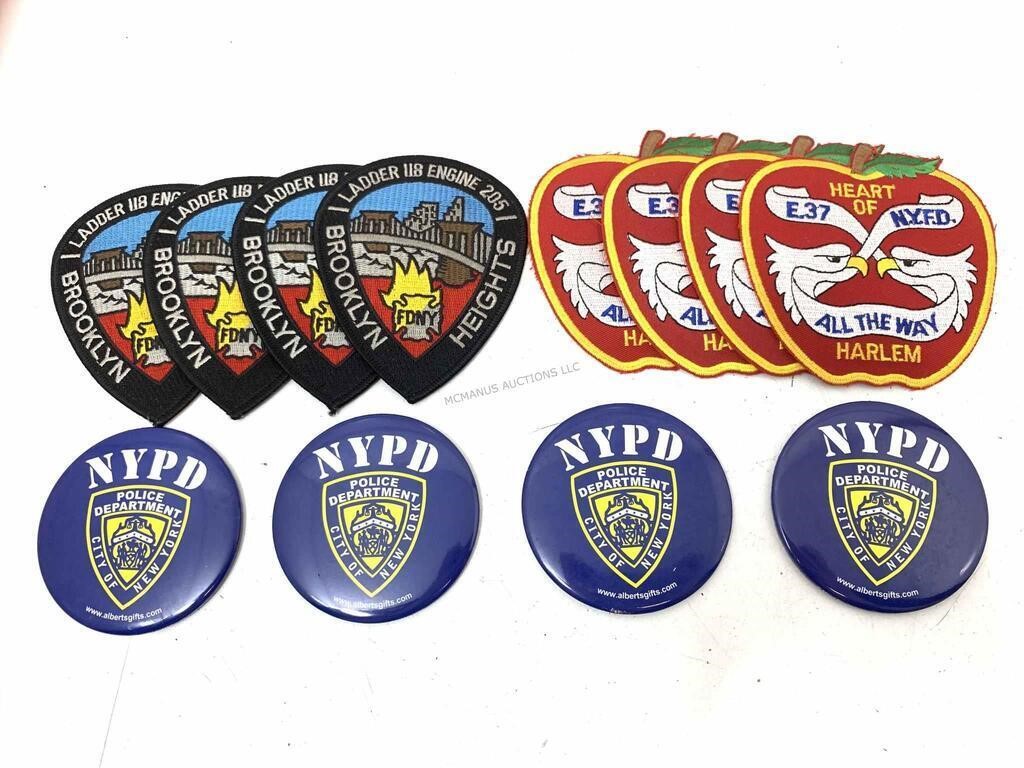 New NY Fire Dept. Patches & NYPD Magnets