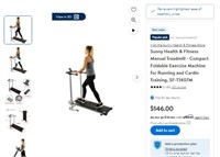 Fm8407 Sunny Health  Fitness Manual Treadmill