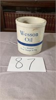Antique Wesson Oil Small Crock DR