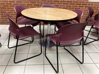 Pedestal Table & 5 Chairs