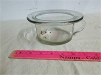 Glass bowl with handle