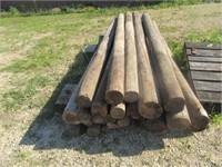 (30) Wood Fence Posts Approx 8ft Long