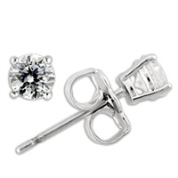 Round .50ct White Sapphire Stud Earrings