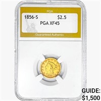 1856-S $2.50 Gold Quarter Eagle PGA XF45