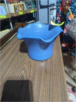 Blue bowl shaped planter