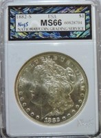 1882-S Morgan, NCGS MS66