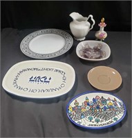 Group of plates, bowls, pitcher etc