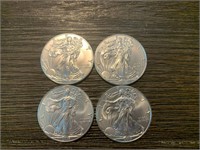 (4) 2017 Silver Dollars