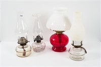 4 ASSORTED OIL LAMPS