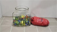 Fish bowl of marbles, comes with complete game of