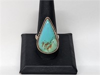 .925 Sterling Silver Turquoise Ring