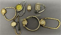 7 Vintage Ladies Watches. Art Deco Done, Bulova,