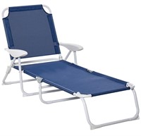 $65 Outsunny blue folding chaise lounge