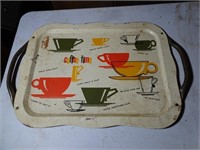 Vintage Metal Coffee Time Large Drink Tray