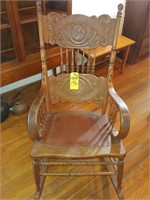 Press Back Oak Rocker