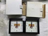TWO PITTSBURGH PIRATES WALL CLOCKS NEW WITH BOX