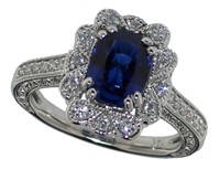 14k Gold 2.40 ct Sapphire & Diamond Ring