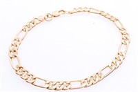 18kt Gold Overlay Link Style Bracelet 8"