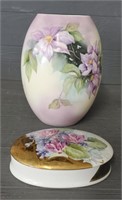 Hand Painted Vase & Jewelry Box