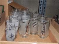 Vintage Libbey Frosted Silver Leaf Tumblers &