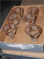 Vintage Libbey Frosted Gold Leaf Small Stemware