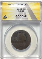 1802 s-231 Large Cent ANACS G4