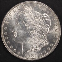 1887-O MORGAN DOLLAR AU/BU