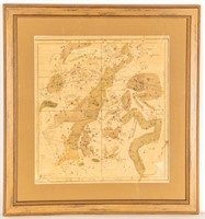 1835 Astrological Map WG Evans /  EH Burritt
