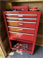 Red 5 Drawer Tool Cabinet with Contents,