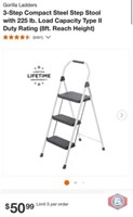 New 10 pcs; Gorilla Ladders 3-Step Compact Steel