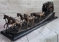 BRONZE OLD WEST STAGECOACH BY RUSSELL