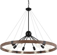 39.4 Wagon Wheel Chandelier  8 Lights Farmhouse