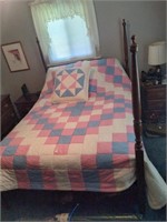 Hand quilted pillow and quilt
