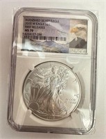 2015 W Burnished Silver Eagle Coin MS 70 NGC
