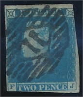 GREAT BRITAIN #4 (2) USED AVE-FINE