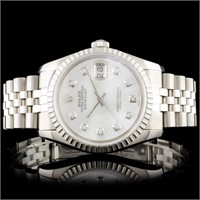 Rolex DateJust SS Diamond 36mm Wristwatch