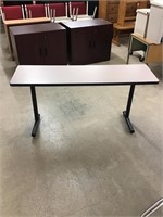 Narrow Work Table with Metal base and Melamine