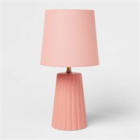 Tapered Ribbed Kids' Table Lamp Pink - Pillowfort™